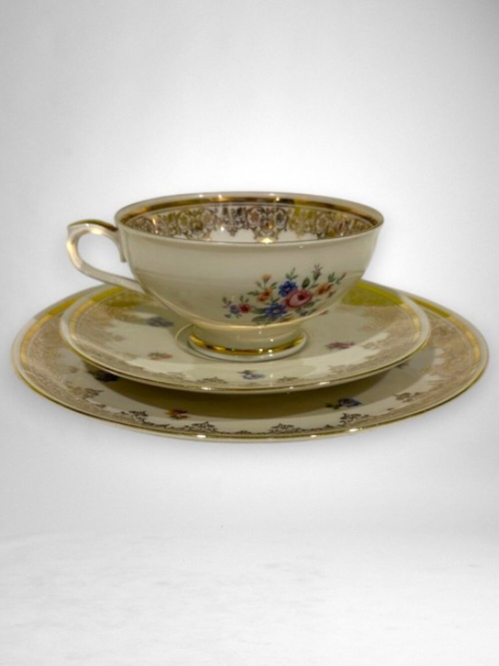 Vintage Seltmann Weiden Bavaria Trio Floral Teacup Saucer Plate Set